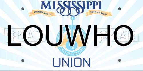 LOUWHO Mississippi License Plate