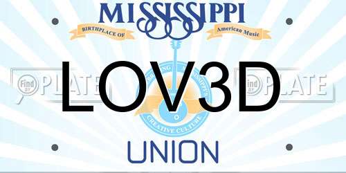 LOV3D Mississippi License Plate