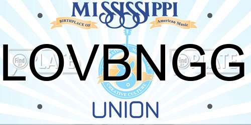 LOVBNGG Mississippi License Plate