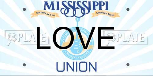 LOVE Mississippi License Plate