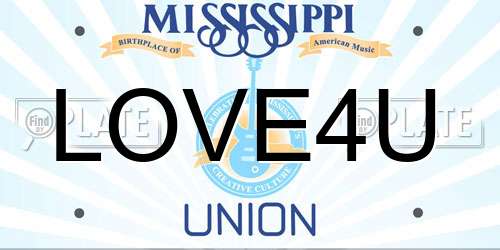 LOVE4U Mississippi License Plate