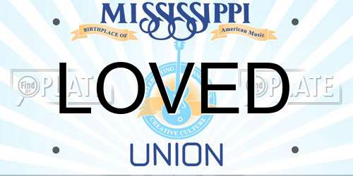 LOVED Mississippi License Plate