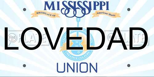 LOVEDAD Mississippi License Plate