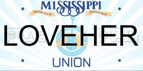 LOVEHER Mississippi License Plate