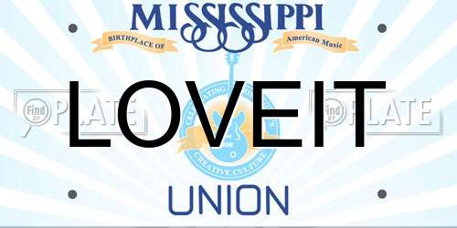 LOVEIT Mississippi License Plate
