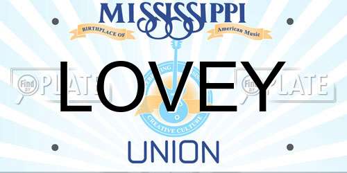 LOVEY Mississippi License Plate