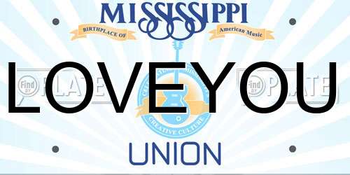 LOVEYOU Mississippi License Plate