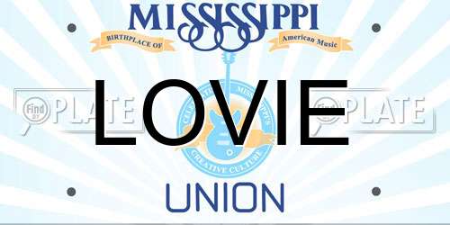 LOVIE Mississippi License Plate