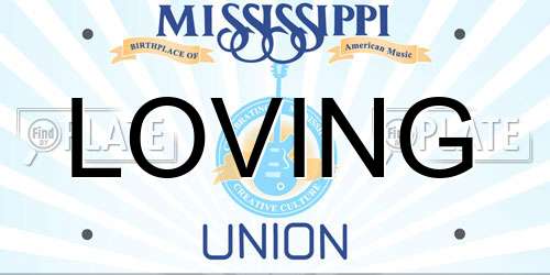 LOVING Mississippi License Plate