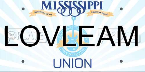 LOVLEAM Mississippi License Plate