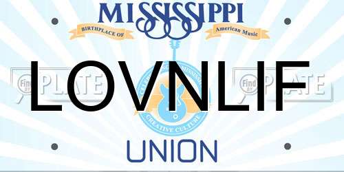 LOVNLIF Mississippi License Plate