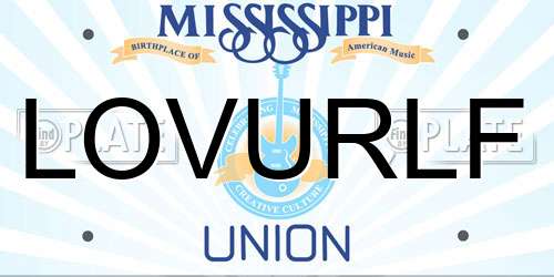 LOVURLF Mississippi License Plate