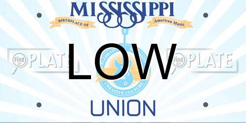 LOW Mississippi License Plate
