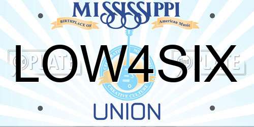 LOW4SIX Mississippi License Plate