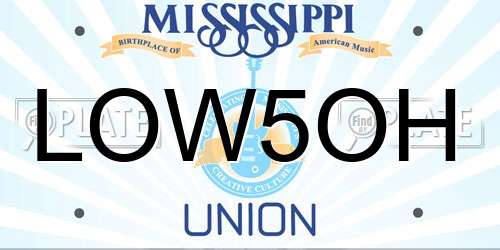 LOW5OH Mississippi License Plate