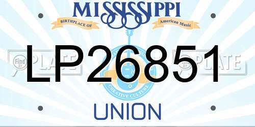 LP26851 Mississippi License Plate