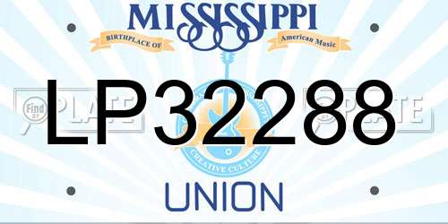 LP32288 Mississippi License Plate