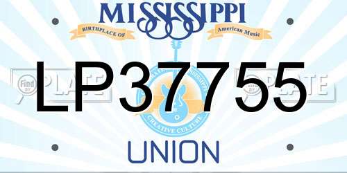 LP37755 Mississippi License Plate