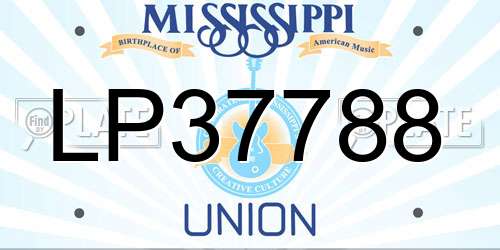 LP37788 Mississippi License Plate