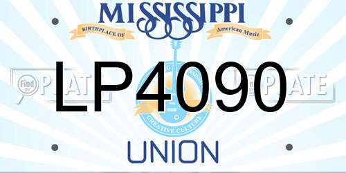LP4090 Mississippi License Plate
