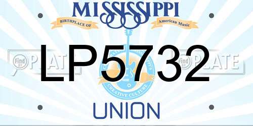 LP5732 Mississippi License Plate