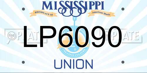LP6090 Mississippi License Plate