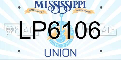 LP6106 Mississippi License Plate
