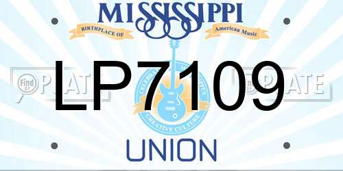 LP7109 Mississippi License Plate