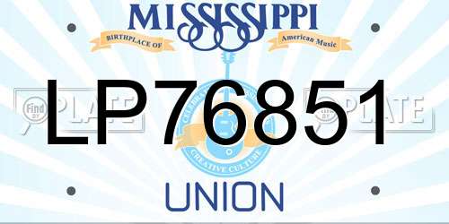 LP76851 Mississippi License Plate
