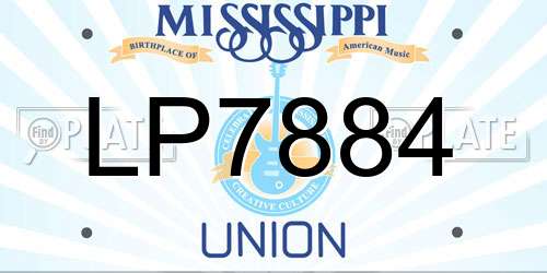 LP7884 Mississippi License Plate