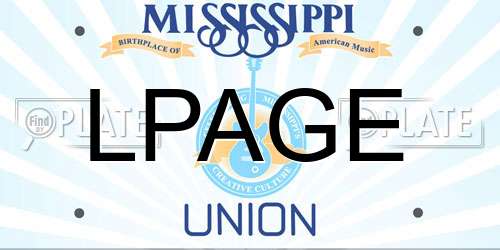 LPAGE Mississippi License Plate