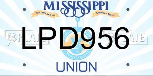 LPD956 Mississippi License Plate