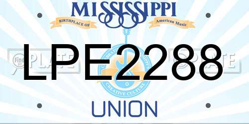 LPE2288 Mississippi License Plate