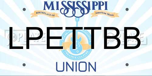 LPETTBB Mississippi License Plate