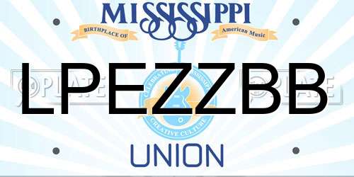 LPEZZBB Mississippi License Plate