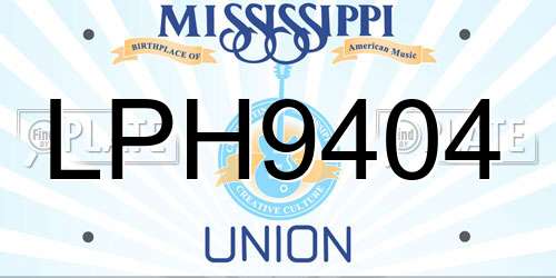 LPH9404 Mississippi License Plate