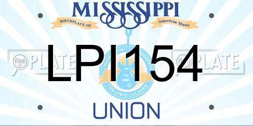 LPI154 Mississippi License Plate