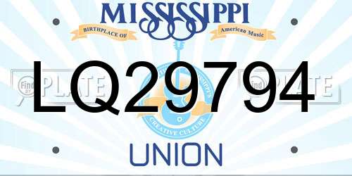 LQ29794 Mississippi License Plate