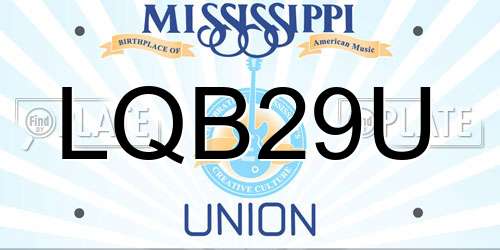 LQB29U Mississippi License Plate