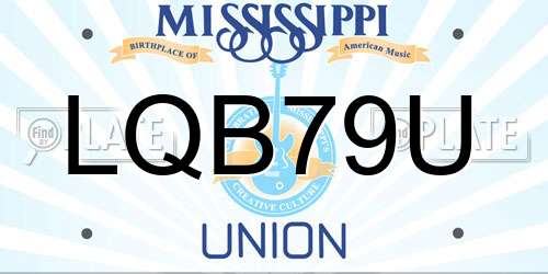 LQB79U Mississippi License Plate