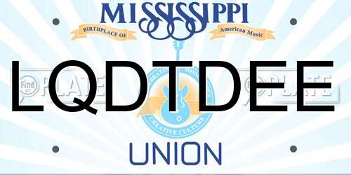 LQDTDEE Mississippi License Plate