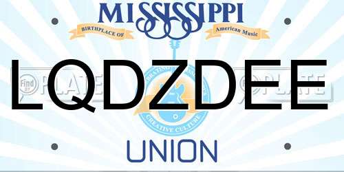 LQDZDEE Mississippi License Plate