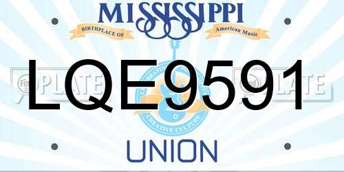 LQE9591 Mississippi License Plate