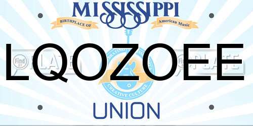 LQOZOEE Mississippi License Plate