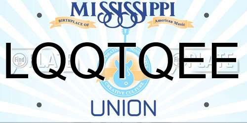 LQQTQEE Mississippi License Plate