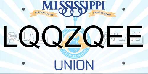 LQQZQEE Mississippi License Plate