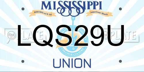 LQS29U Mississippi License Plate