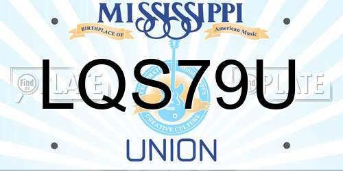 LQS79U Mississippi License Plate