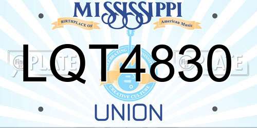 LQT4830 Mississippi License Plate