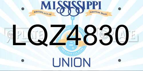 LQZ4830 Mississippi License Plate